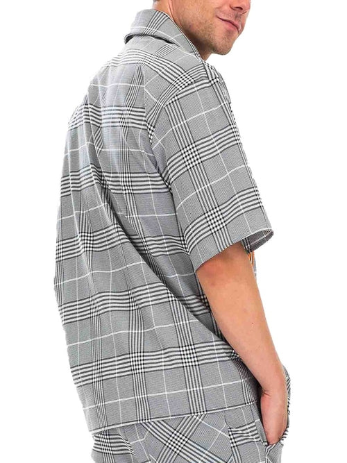 TAPED PLAID ZIP UP SHIRTS