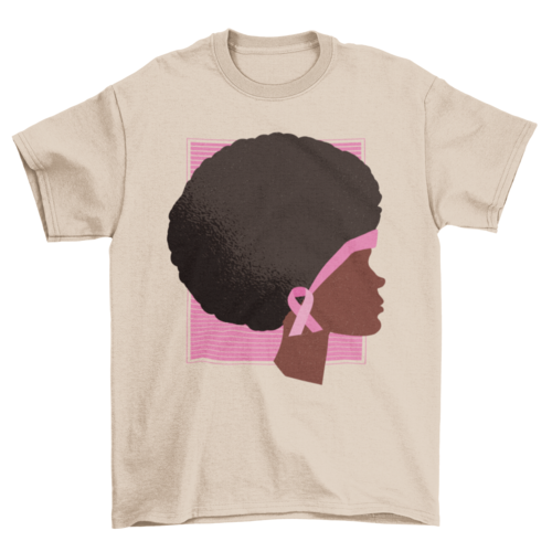 Afro Breast Cancer Awareness T-shirt