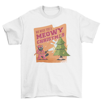 Funny Cat Christmas T-shirt