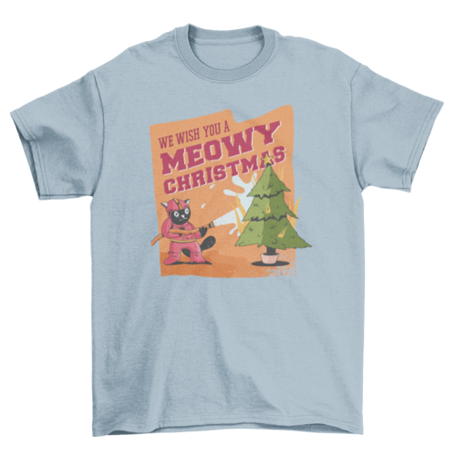 Funny Cat Christmas T-shirt