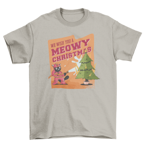 Funny Cat Christmas T-shirt