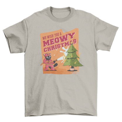 Funny Cat Christmas T-shirt