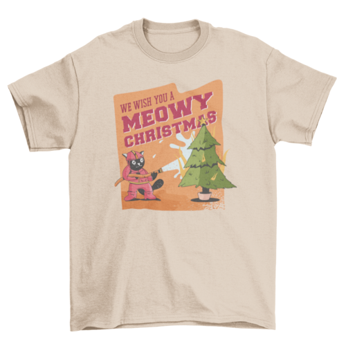 Funny Cat Christmas T-shirt