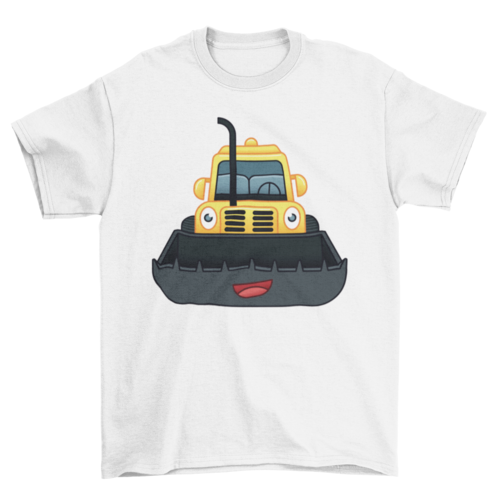 Happy Bulldozer T-shirt Design