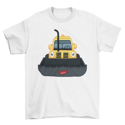 Happy Bulldozer T-shirt Design