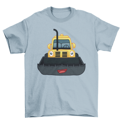 Happy Bulldozer T-shirt Design