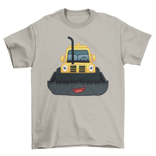 Happy Bulldozer T-shirt Design