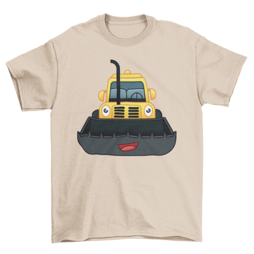 Happy Bulldozer T-shirt Design