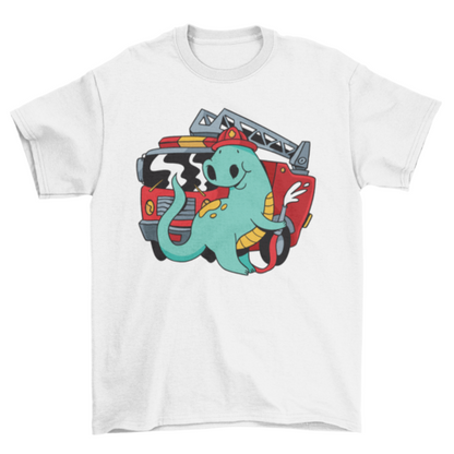 Firefighter dinosaur t-shirt