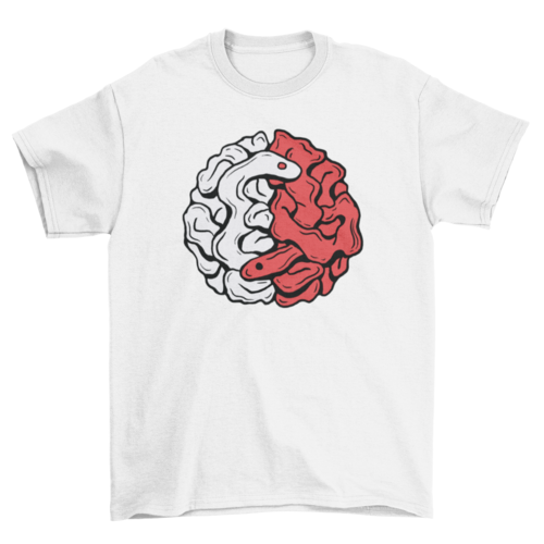 Brain snake yin yang t-shirt