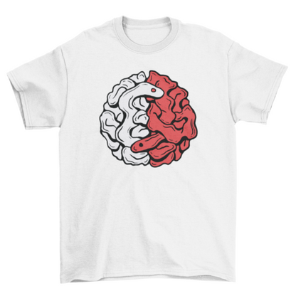 Brain snake yin yang t-shirt