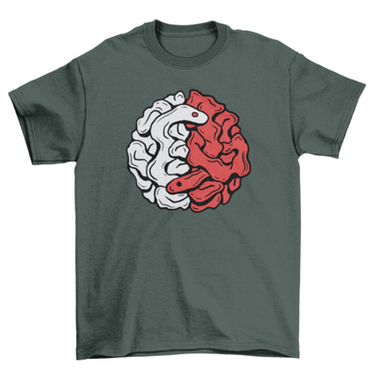 Brain snake yin yang t-shirt