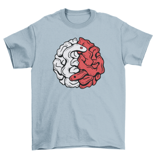 Brain snake yin yang t-shirt