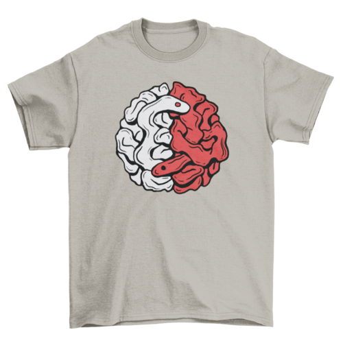 Brain snake yin yang t-shirt