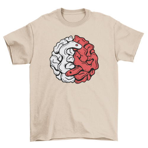 Brain snake yin yang t-shirt
