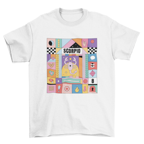 Scorpio colorful zodiac sign t-shirt