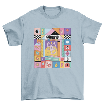 Scorpio colorful zodiac sign t-shirt