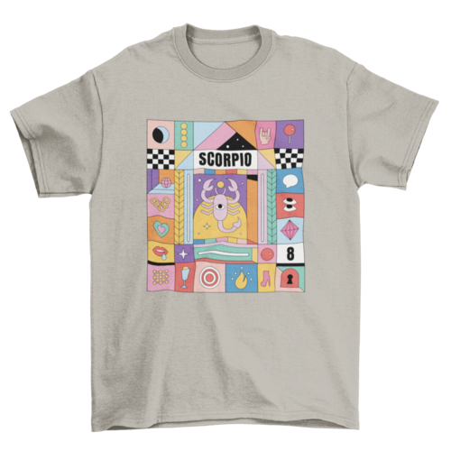 Scorpio colorful zodiac sign t-shirt