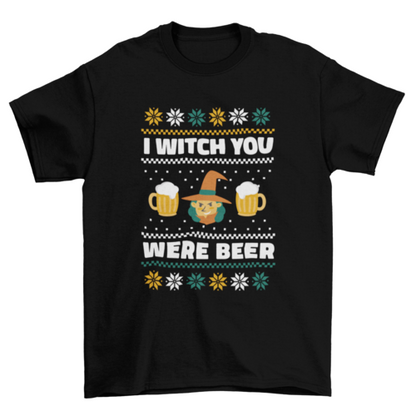 Witch and beers ugly sweater t-shirt design