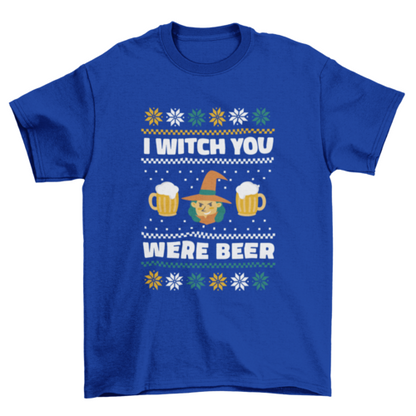 Witch and beers ugly sweater t-shirt design
