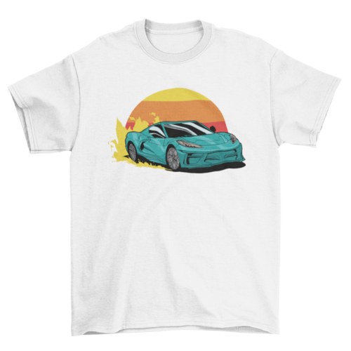 Race car driving on fire t-shirts.