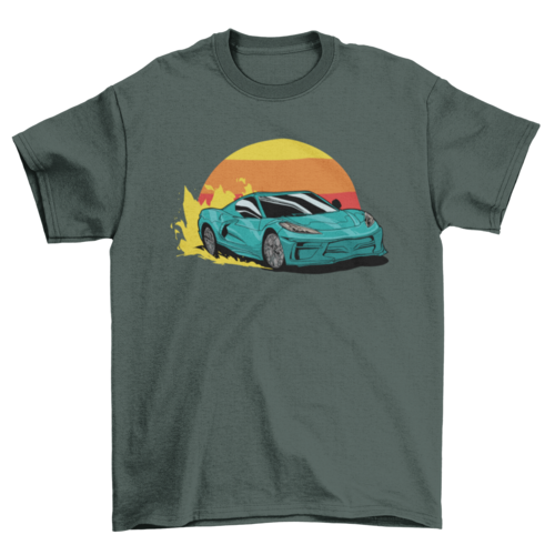 Race car driving on fire t-shirts.
