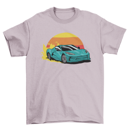 Race car driving on fire t-shirts.