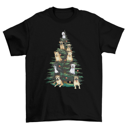 Christmas tree with dogs t-shirt