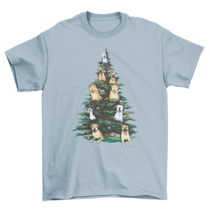 Christmas tree with dogs t-shirt