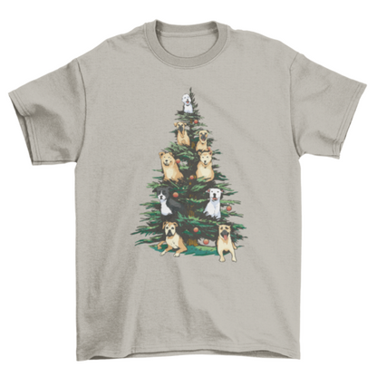 Christmas tree with dogs t-shirt