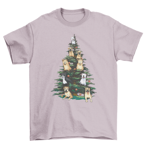 Christmas tree with dogs t-shirt