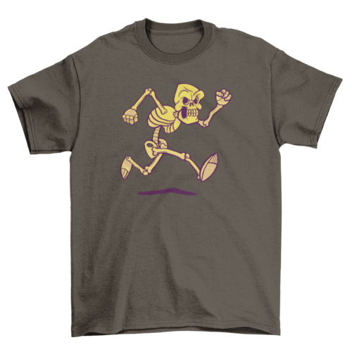 Funny running skeleton t-shirt
