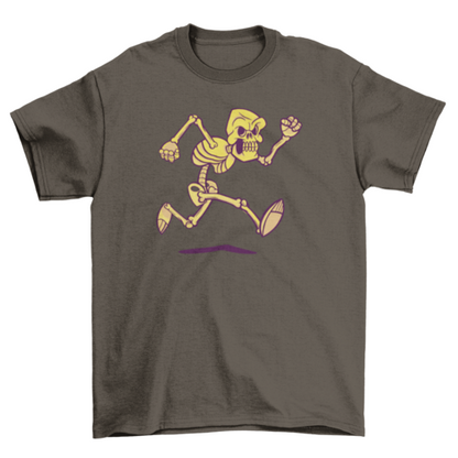 Funny running skeleton t-shirt