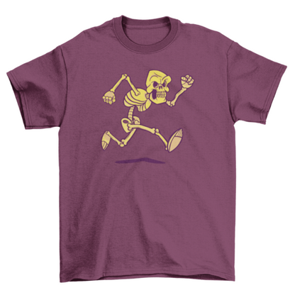 Funny running skeleton t-shirt