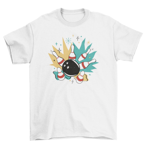 Retro bowling elements t-shirt