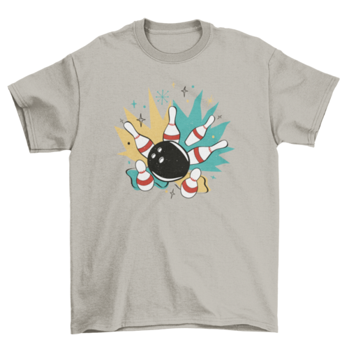 Retro bowling elements t-shirt
