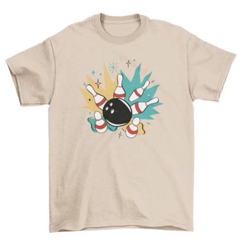 Retro bowling elements t-shirt