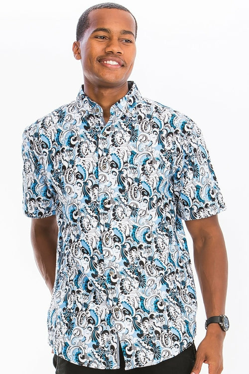 HAWAIIAN BUTTON DOWN SHIRT.