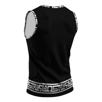 Street Fashion Light Luxury Mens Vest Round Neck Sleeveless T Shirt Printed Daily Outdoor Sports Fitness Running Top Brand 2025