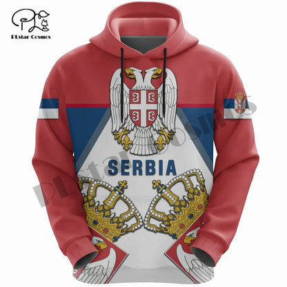 PLstarCosmos 3DPrint Newest Serbia Country Flag Unique Amazing Harajuku Pullover Streetwear Unisex Hoodies/Sweatshirt/Zip Style7