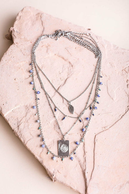 Silver Charm Layer Necklace
